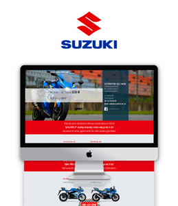 Landing page sportowego motocykla Suzuki